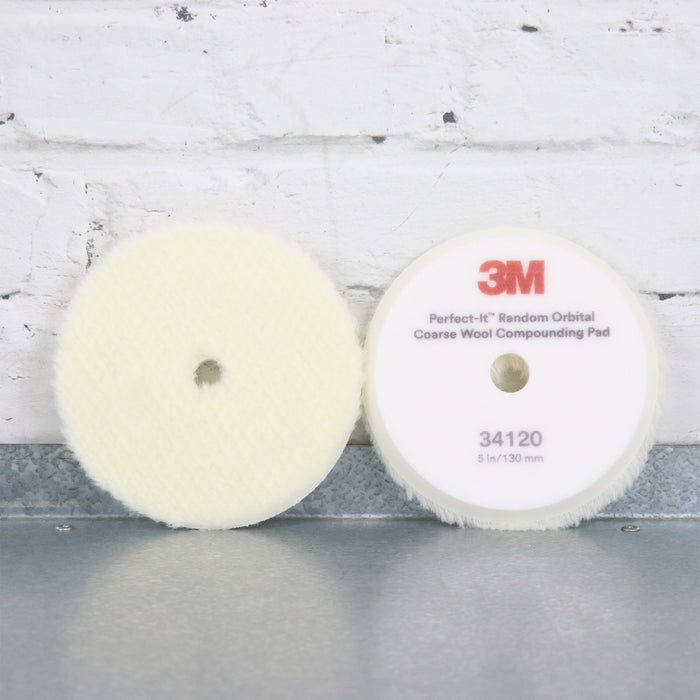 3M Perfect-It Random Orbital White Coarse-Grade Wool Compounding Pad