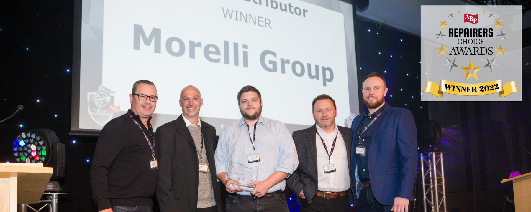 Morelli Group Wins Distributor of the Year for the Second Year Running at ABP Night of Knights 2022