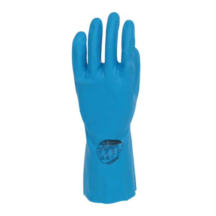 Polyco Nitri-Tech III Blue Flock Lined Nitrile Rubber Gloves (Size 9)