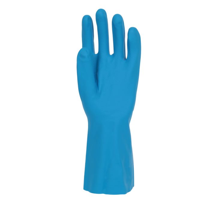 Polyco Nitri-Tech III Blue Flock Lined Nitrile Rubber Gloves (Size 9)