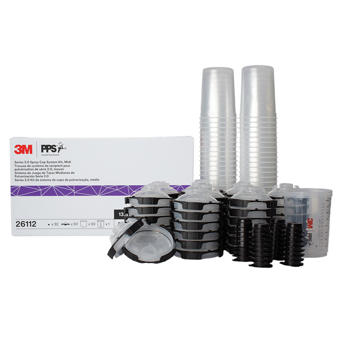 3M PPS 2 Midi 400ml 200 Micron Filter Lids & Liners (Box of 50)