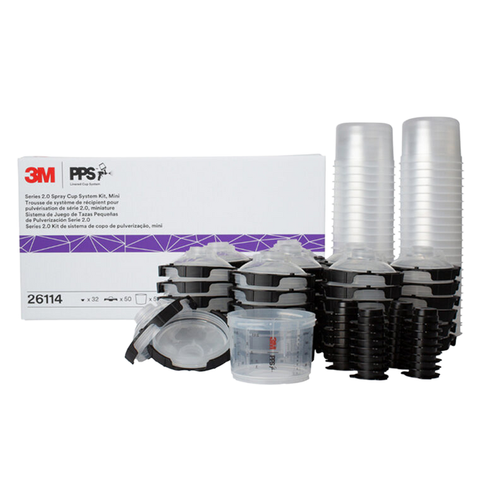 3M PPS 2 Mini 200ml 200 Micron Filter Lids & Liners (Box of 50)