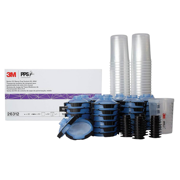 3M PPS 2 Midi 400ml 125 Micron Filter Lids & Liners (Box of 50)