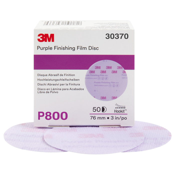 3M Purple Finishing Film Hookit Disc 75mm (Box of 50)