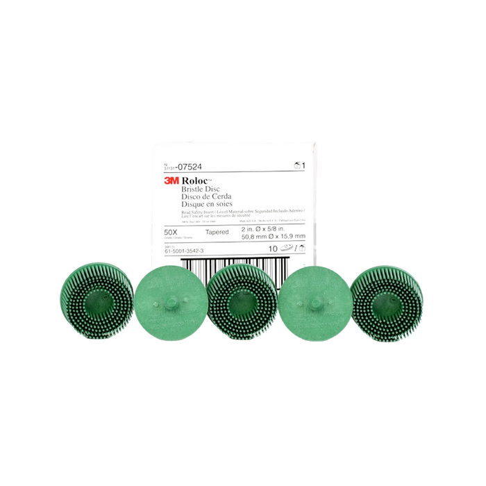 3M Scotch-Brite Roloc Bristle Discs 50 Grit Coarse Green