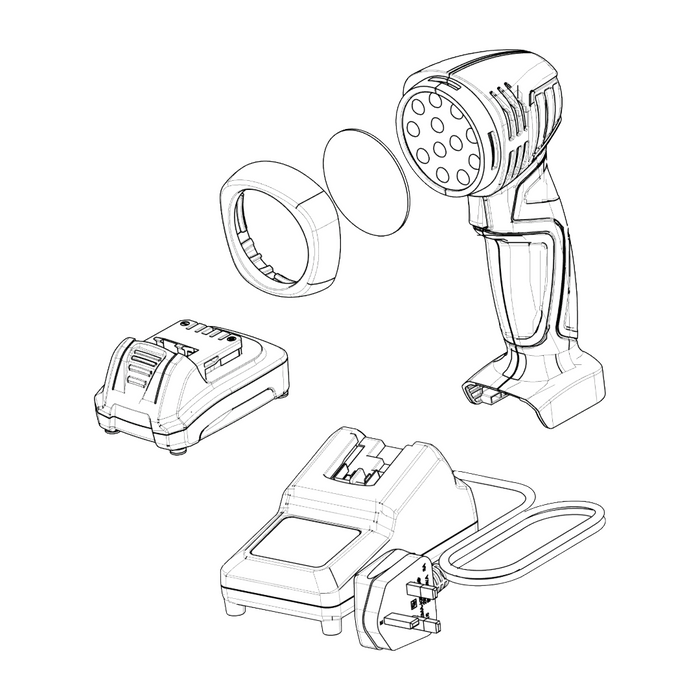 SATA trueSun Lamp with Battery Charger and Battery (UK Plug)