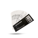 A set of swatch cards fanned out behind a black header card labeled 'Matt Clear System' with a barcode and company details, shown on a clean white background.