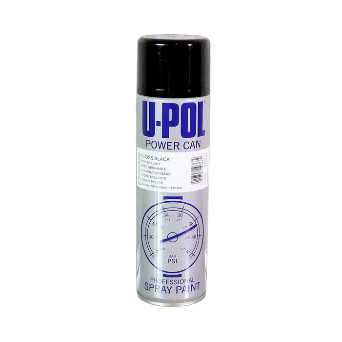 U-Pol Power Can Gloss Black Aerosol (500ml)