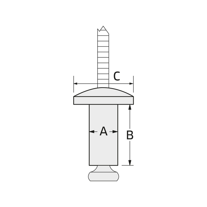 Workshop Warehouse Large Flange Black Rivets (3.2 x 10mm)