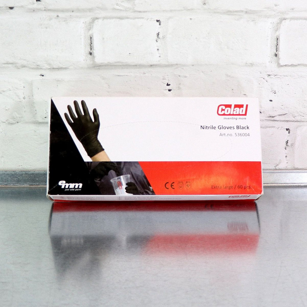 COLAD NITRILE GLOVES BLACK Sz.XL / 60pcs｜メンテナンス