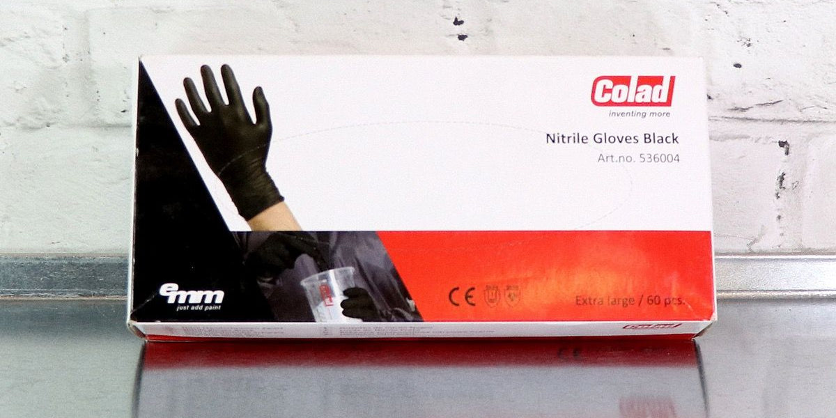 COLAD NITRILE GLOVES BLACK Sz.XL / 60pcs｜メンテナンス