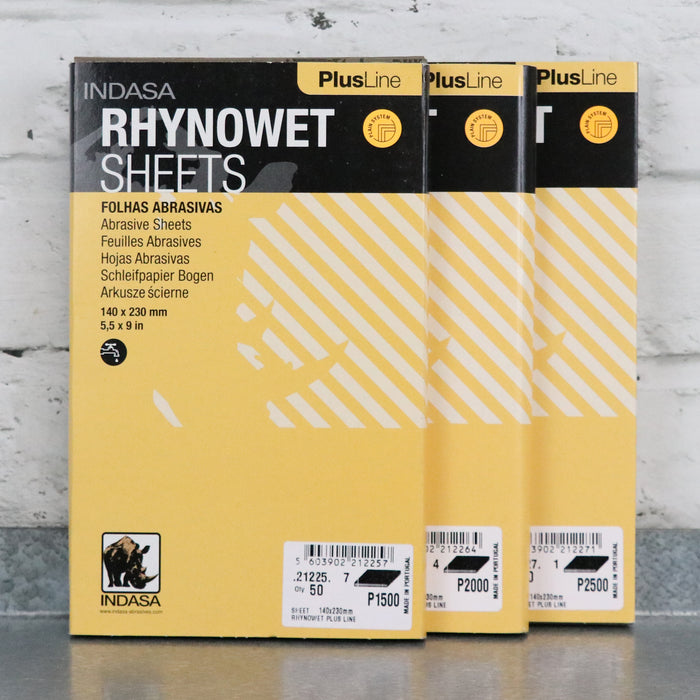Indasa Rhynowet Plus Wet & Dry Abrasive Sheets, 140x230mm (Pack of 50)