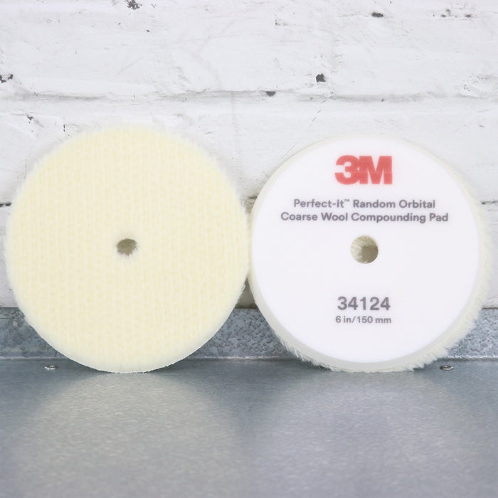 3M Perfect-It Random Orbital White Coarse-Grade Wool Compounding Pad