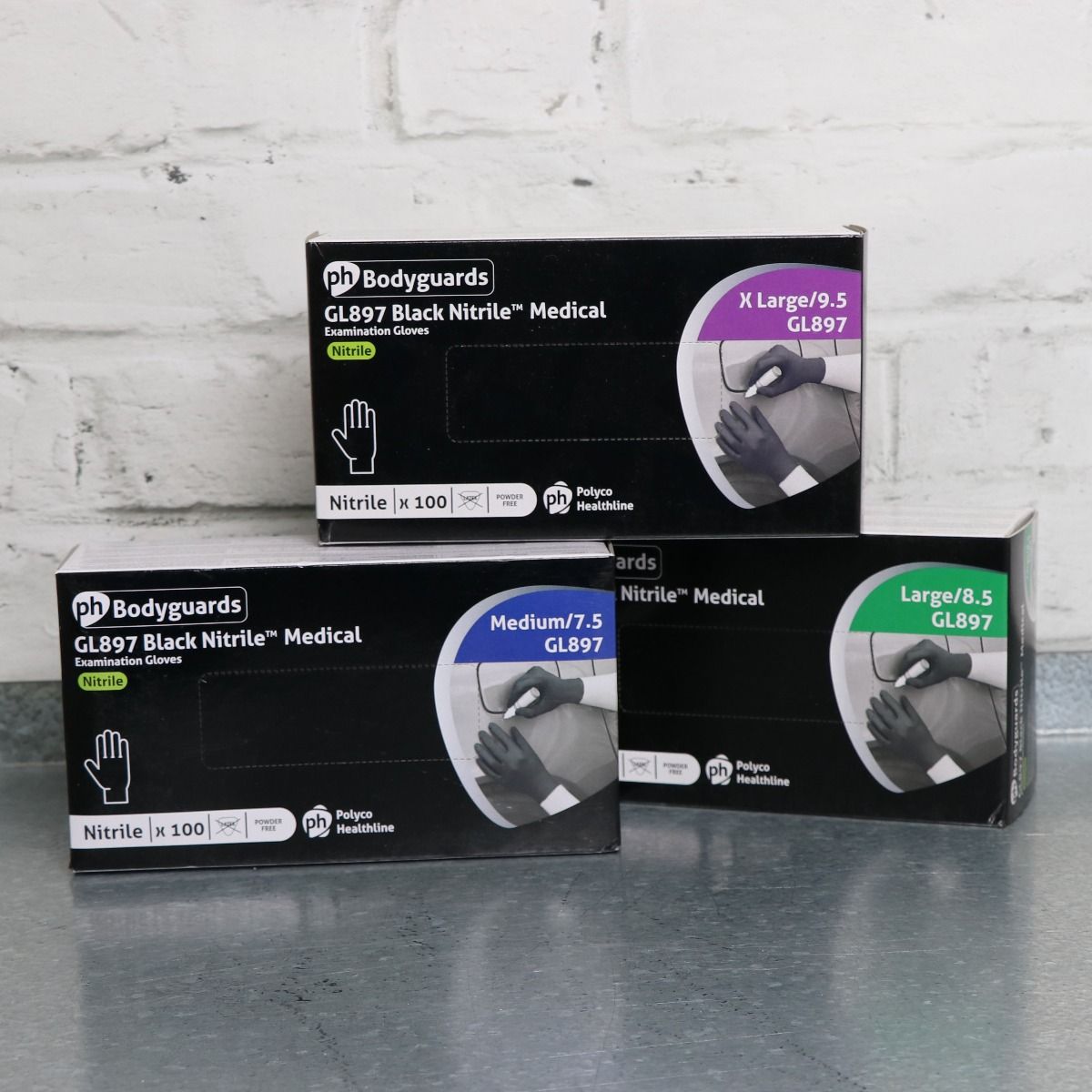 Polyco Healthline Black Nitrile Disposable Gloves (Box of 100)
